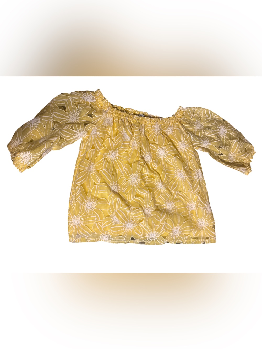 Sweet Rain Yellow Floral Off-Shoulder Cover-Up Top